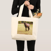 Relaxed Brown Horse Walking Grote Tote Bag (Voorkant (product))