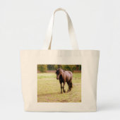 Relaxed Brown Horse Walking Grote Tote Bag (Voorkant)
