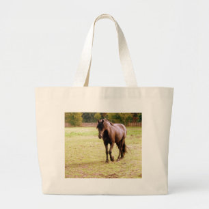 Relaxed Brown Horse Walking Grote Tote Bag