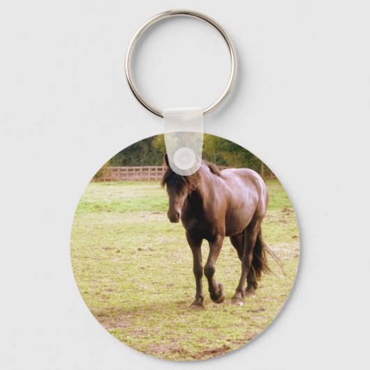 Relaxed Brown Horse Walking Sleutelhanger (Voorkant)