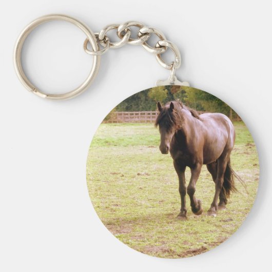 Relaxed Brown Horse Walking Sleutelhanger (Voorkant)