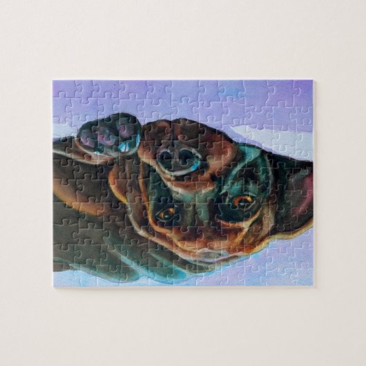 Relaxed Chocolade Lab Dog Legpuzzel (Horizontaal)