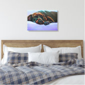 Relaxed Chocolate Lab Canvas Afdruk (Insitu (Slaapkamer))