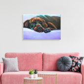 Relaxed Chocolate Lab Canvas Afdruk (Insitu (Woonkamer))