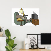 Relaxed Dog Tv bekijken Poster (Thuiskantoor)