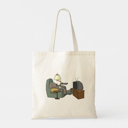 Relaxed Dog Tv bekijken Tote Bag (Achterkant)