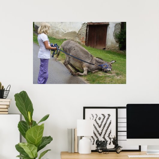 Relaxed Donkey Poster (Thuiskantoor)