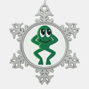 RELAXED FROG TIN SNEEUWVLOK ORNAMENT