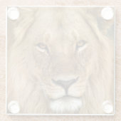 Relaxed Lion King, Great Mane Coaster Glazen Onderzetter (Achterkant)