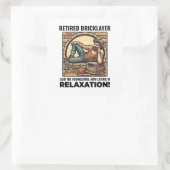 Relaxed pensioen: Humoristische gepensioneerde met Vierkante Sticker (Tas)