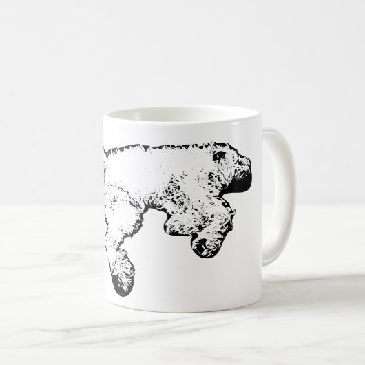 Relaxed Spinone Ink Art Coffee Mug Koffiemok (Voorkant rechts)