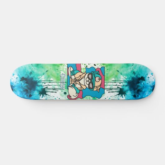 Relaxed Street Retro Cat | grappig Persoonlijk Skateboard (Horizontaal)