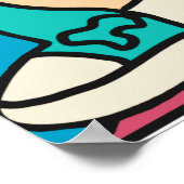 Relaxed Street Retro Cat | grappig Poster (Hoek)