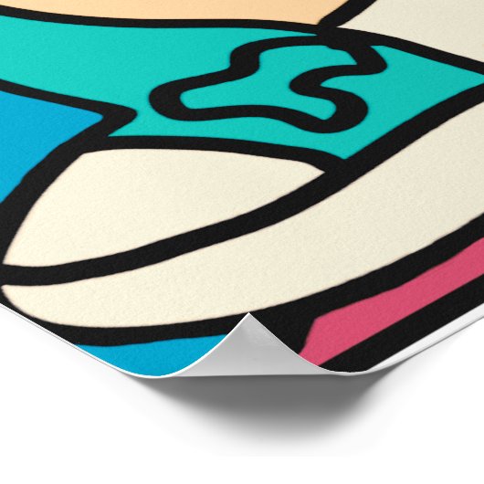 Relaxed Street Retro Cat | grappig Poster (Hoek)