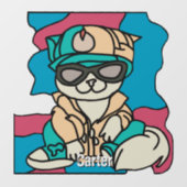 Relaxed Street Retro Cat | grappig Raamsticker (Vel)