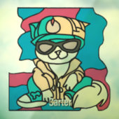 Relaxed Street Retro Cat | grappig Raamsticker (Vel 3)