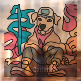 Relaxed Street Retro Dog | grappig Raamsticker