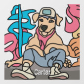 Relaxed Street Retro Dog | grappig Raamsticker (Vel)