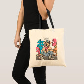 Relaxed Street Retro Dog | grappig Tote Bag (Voorkant (product))