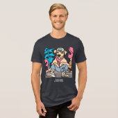 Relaxed Street Retro Dog | grappig Tri-Blend Shirt (Voorkant volledig)