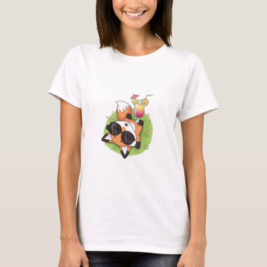 Relaxed Summer Fox Wearing Sunglasses T-shirt (Voorkant)