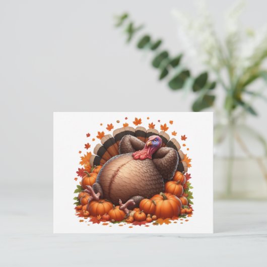 Relaxed Thanksgiving Turkey Lounging Briefkaart (Staand voorkant)