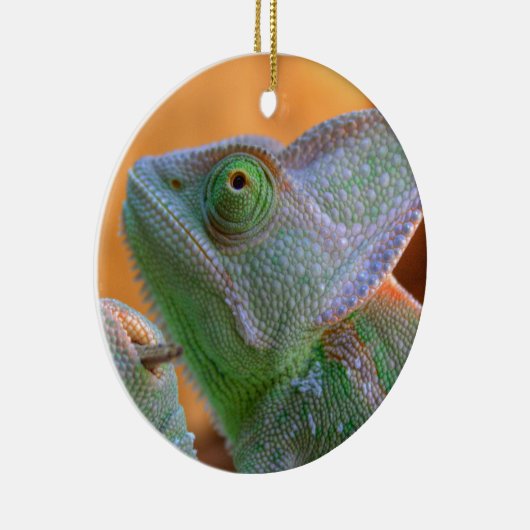 Relaxed Veiled Chameleon Keramisch Ornament (Rechts)