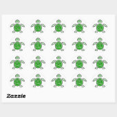 Relaxed Zee Turtle Cutie Ronde Sticker (Vel)