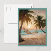 Relaxen hangmat op een strand briefkaart (Voorkant / Achterkant)
