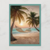 Relaxen hangmat op een strand briefkaart (Voorkant)