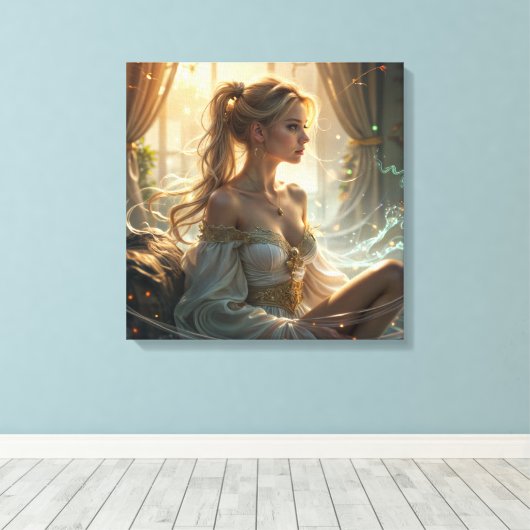 Relaxen in een magische sfeer canvas afdruk (Insitu (Houten vloer))