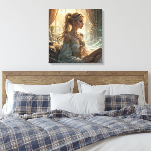 Relaxen in een magische sfeer canvas afdruk (Insitu (Slaapkamer))