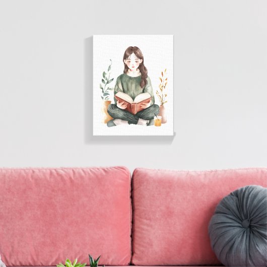 Relaxen Meisje Baas Canvas Afdruk (Insitu (Woonkamer))