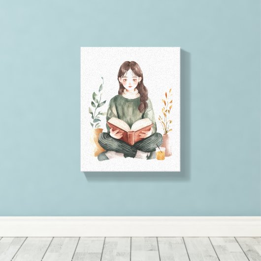 Relaxen Meisje Baas Canvas Afdruk (Insitu (Houten vloer))