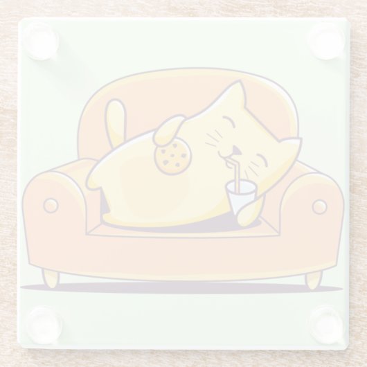 Relaxerend onderzetter van kattenglas glazen onderzetter (Achterkant)