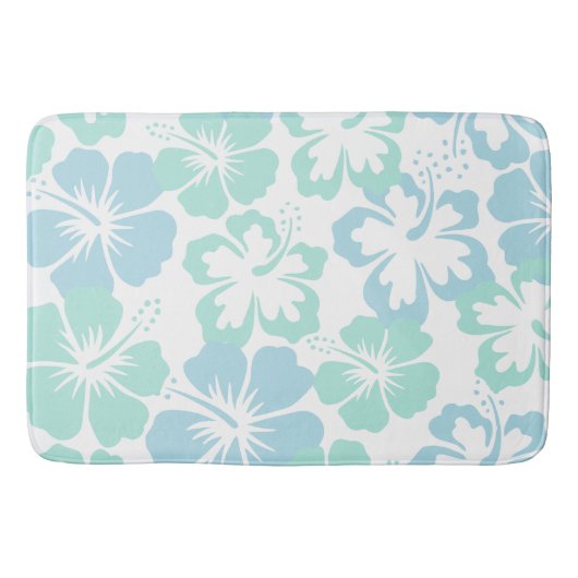 Relaxerende blauw-blauw-hibiscus badmat (Voorkant)