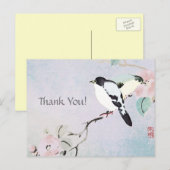 Relaxerende vogels ~ Briefkaarten Bedankt Japanner (Voorkant / Achterkant)
