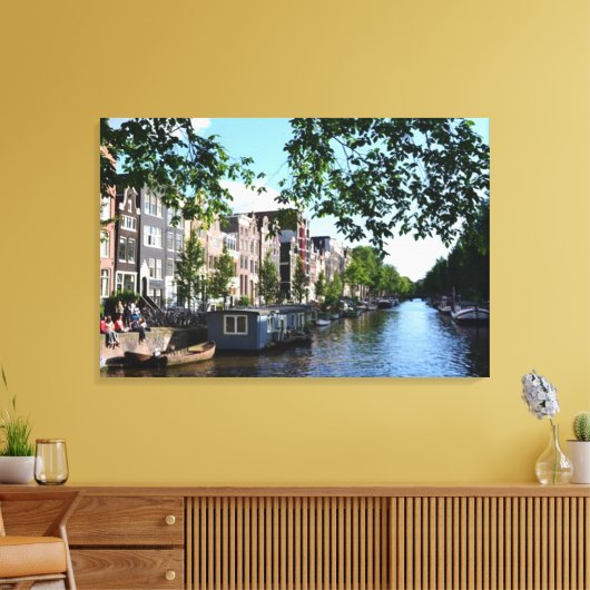 "Relaxing Amsterdam Day" Holland Canvas Wall Art (Insitu (Woonkamer))