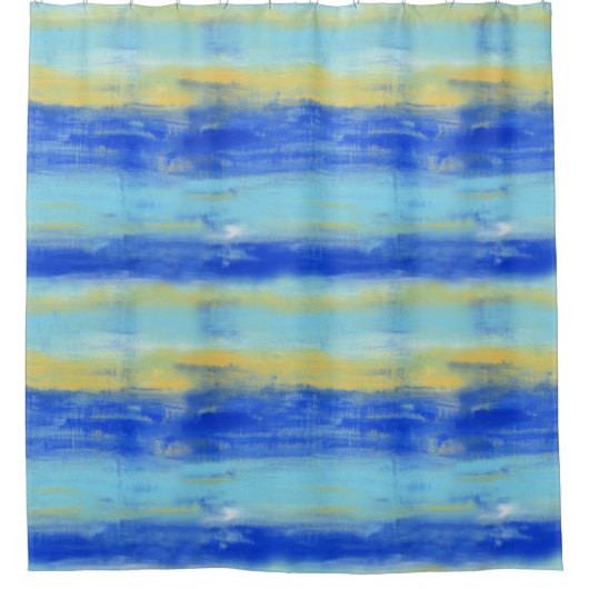 Relaxing Beach Aqua Turquiose Nautical  Douchegordijn (Voorkant)