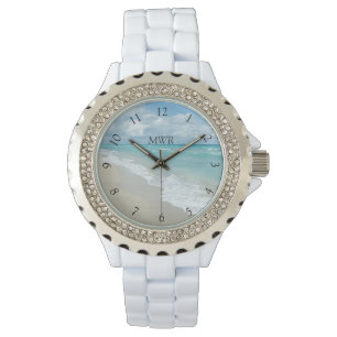 Relaxing Beach Monogrammed Watch Horloge