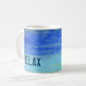 Relaxing Blue Turquiose Nautical Abstract Art Koffiemok (Voorkant links)