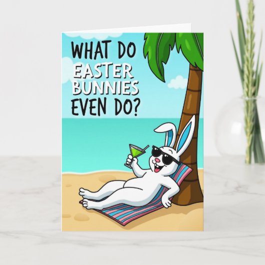 Relaxing Bunny Vacation Card Kaart (Voorkant)