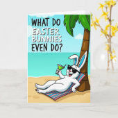 Relaxing Bunny Vacation Card Kaart (Gele Bloem)