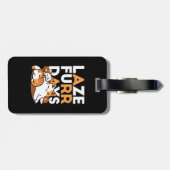 Relaxing Cat Art - 'Laze Furr Days' voor kattenlie Bagagelabel (Achterkant horizontaal)