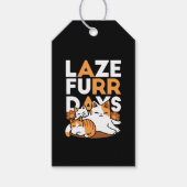 Relaxing Cat Art - 'Laze Furr Days' voor kattenlie Cadeaulabel (Voorkant)