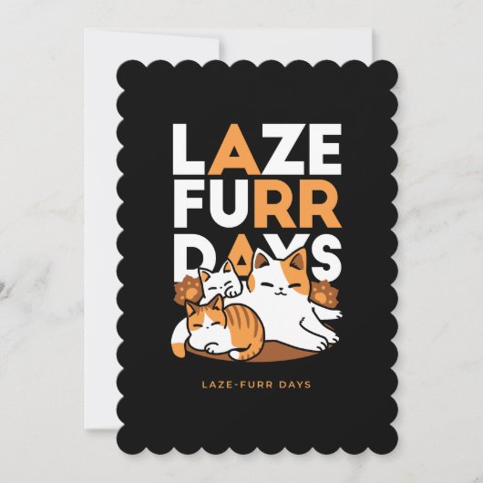 Relaxing Cat Art - 'Laze Furr Days' voor kattenlie Feestdagenkaart (Voorkant)