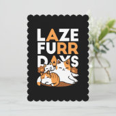 Relaxing Cat Art - 'Laze Furr Days' voor kattenlie Feestdagenkaart (Staand voorkant)