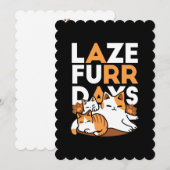 Relaxing Cat Art - 'Laze Furr Days' voor kattenlie Feestdagenkaart (Voorkant / Achterkant)