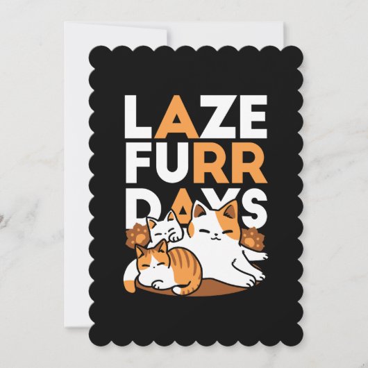 Relaxing Cat Art - 'Laze Furr Days' voor kattenlie Feestdagenkaart (Voorkant)