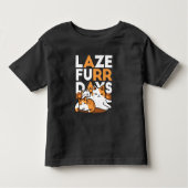 Relaxing Cat Art - 'Laze Furr Days' voor kattenlie Kinder Shirts (Voorkant)